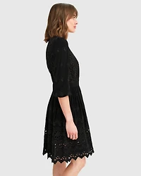 Belle & Bloom Womens Sweet Talk Eyelet Mini Dress