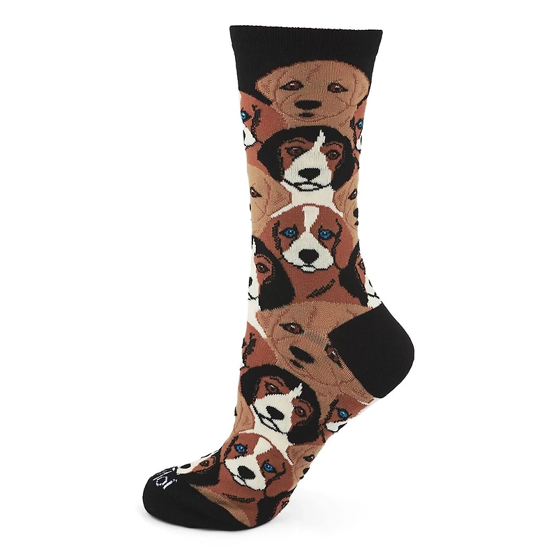 MeMoi Women's Puppy Bamboo Blend Crew Socks