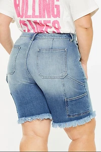 KanCan Women's Plus 90's Boyfriend Bermuda Shorts Kiran