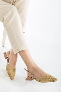 Prologue Shoes Womens Riley Woven Slingback Flats