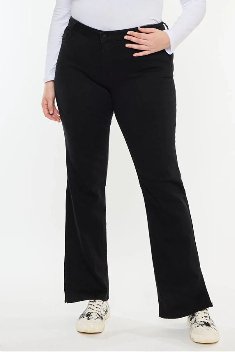 Kancan Women's Plus Mid Rise Bootcut Jeans Erin