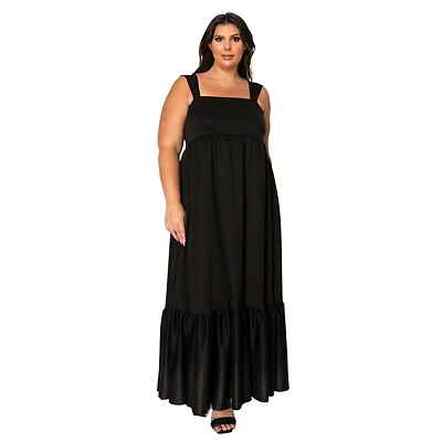 L I V D Women's Plus Angelika Ruffled Hem Maxi Dress