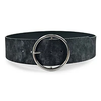 AGP PARIS Black Round Buckle Women's Belt