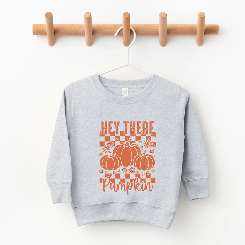 The Juniper Shop - Toddler Graphic Sweatshirt Hey There Pumpkin Checkered