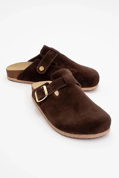 Forever & Always Womens Gons Suede Leather Clogs