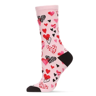 MeMoi Heart Explosion Bamboo Blend Crew Socks