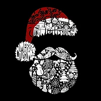 LA Pop Art Men's Santa Word T-Shirt - 100% Cotton, Crew Neck, Short Sleeve