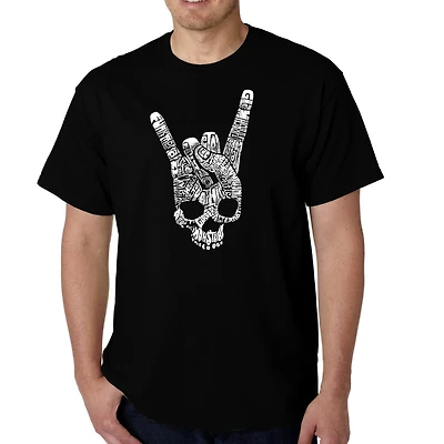 LA Pop Art Men's Heavy Metal Word T-Shirt - 100% Cotton Crew Neck, Short Sleeve, Regular Fit