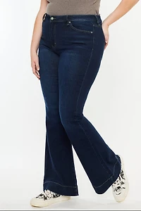 Kancan Women's Plus High Rise Flare Jeans Nancy