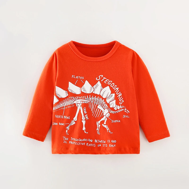 MyKids-USA Baby Boy Cartoon Dinosaur Pattern Long Sleeve Cool Shirt