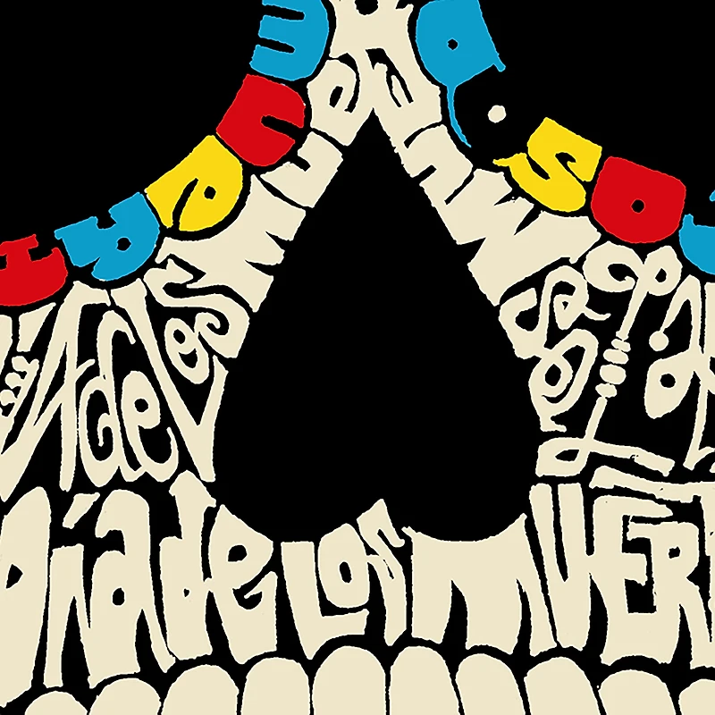 LA Pop Art Dia De Los Muertos - Men's Word Hooded Sweatshirt