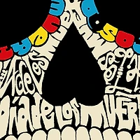 LA Pop Art Dia De Los Muertos - Men's Word Hooded Sweatshirt