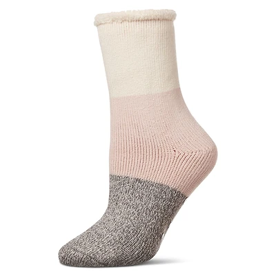 MeMoi Women's Colorblock Cozy Warm Thermal Crew Socks