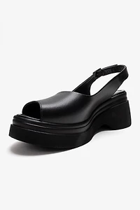 Forever & Always Womens Laure Leather Wedge Sandals