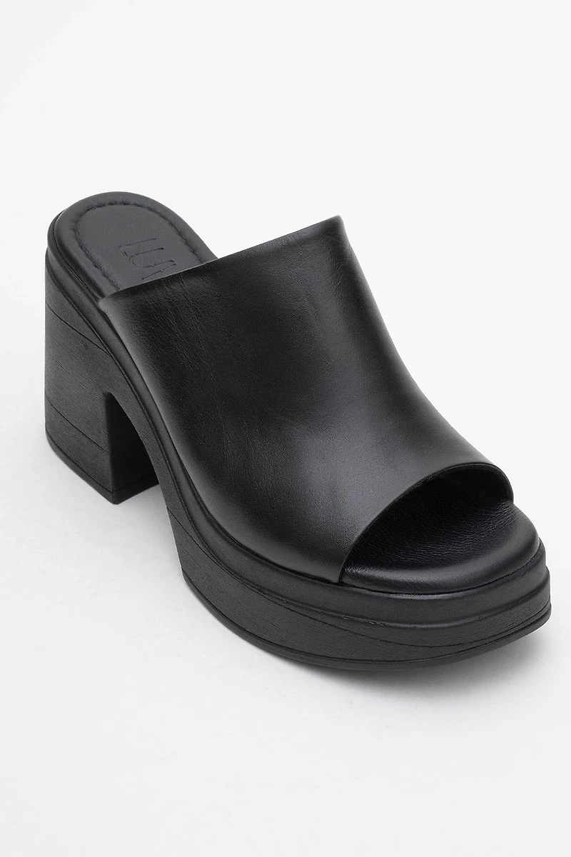 Forever & Always Womens Nola Leather Platform Mules