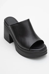 Forever & Always Womens Nola Leather Platform Mules
