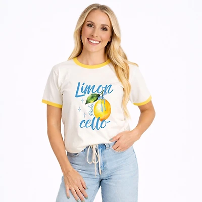 Simply Sage Market - Limoncello Watercolor Women's Ringer Graphic T-Shirt