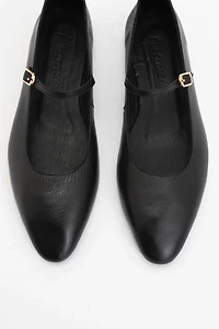 Forever & Always Womens Lara Leather Mary Jane Flats