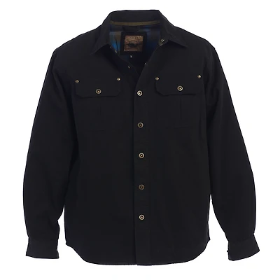 Gioberti Men's 100% Cotton Brushed and Soft Twill Shirt Jacket with Flannel Lining