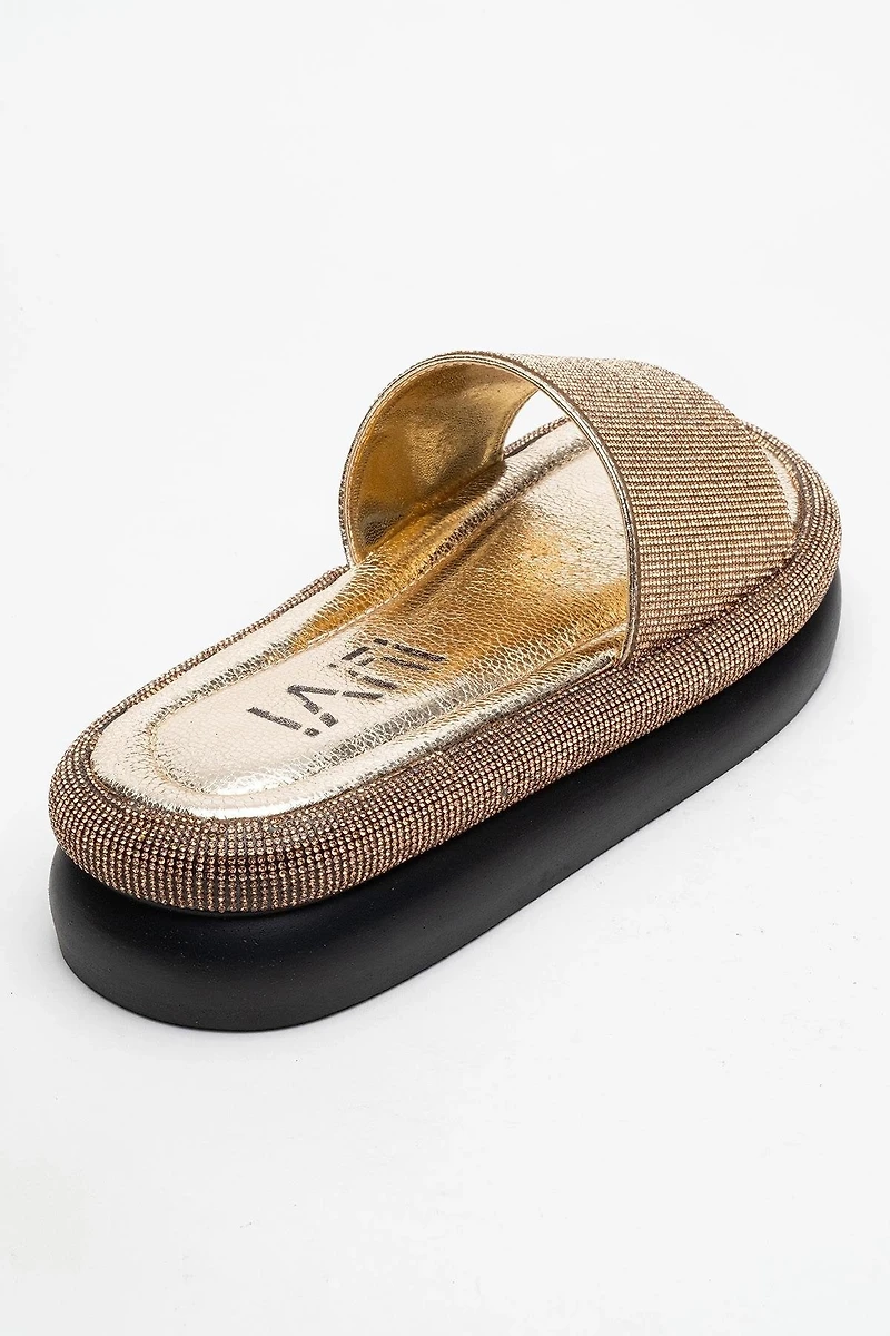 Prologue Shoes Womens Oeste Rhinestone Platform Sandal