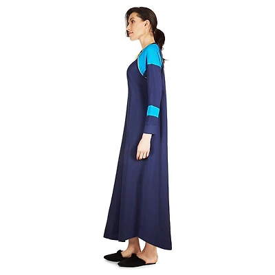 MeMoi Women's 100% Cotton Ultra Soft Lace Up Long Sweatshirt Gown
