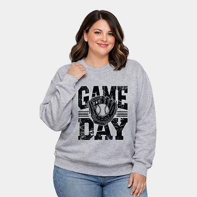 Simply Sage Market - Baseball Game Day Glove Women's Plus Sized Graphic Sweatshirt