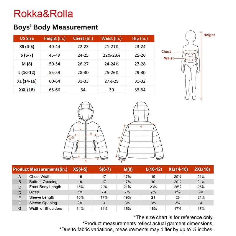 Rokka&Rolla Little & Big Kid Boys Fleece-Lined Puffer Jacket