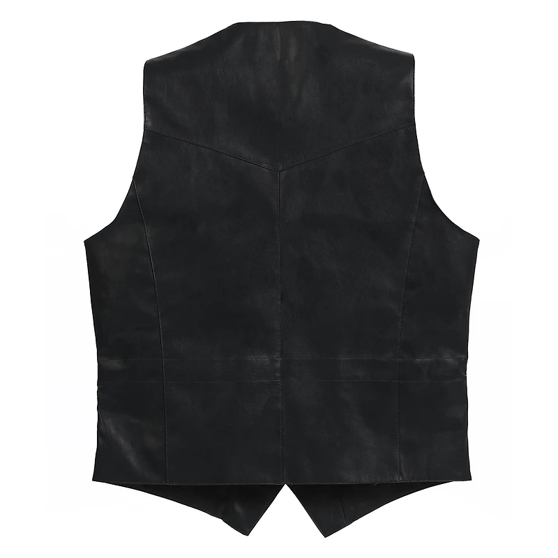 Gioberti Men's 5 Button Faux Leather Vest