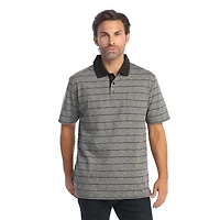 Gioberti Men's Regular Fit Yarn Dye Striped Short Sleeve Polo Shirt With Pocket