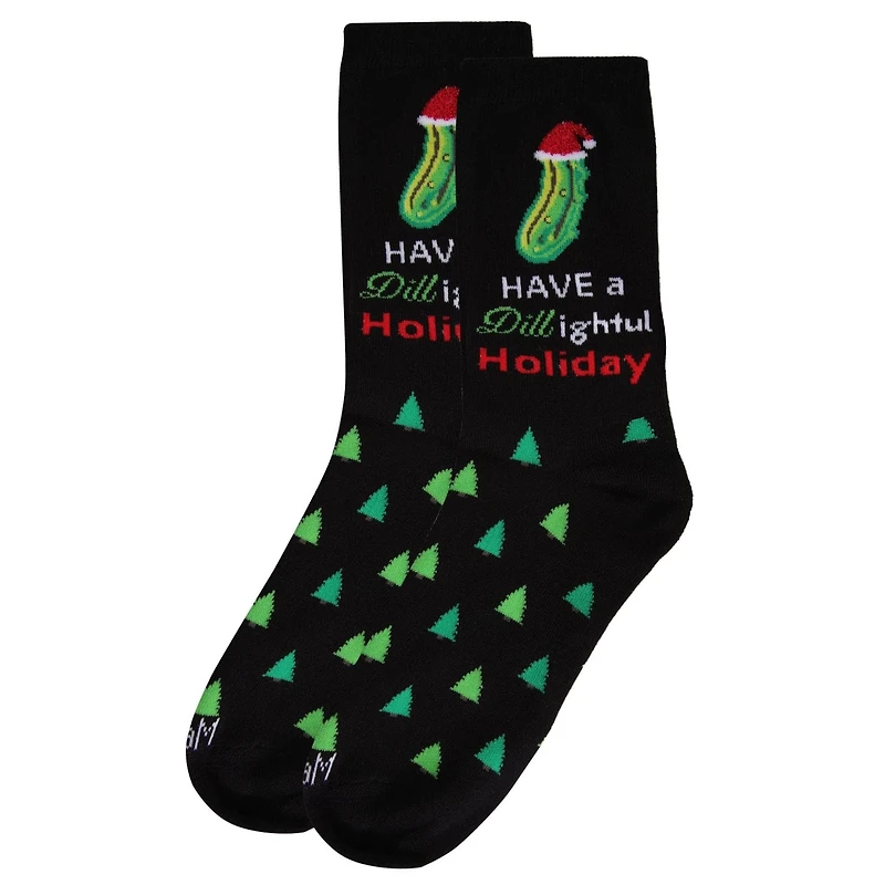 MeMoi Women's Dill-ightful Holiday Crew Socks