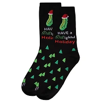 MeMoi Women's Dill-ightful Holiday Crew Socks