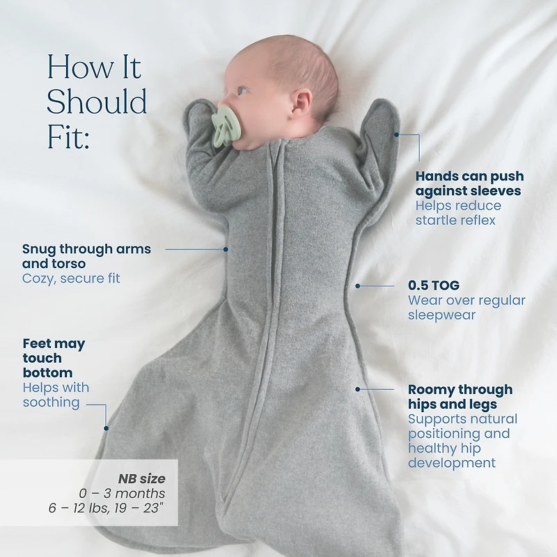 HALO SleepSack SwaddleStretch, Arms Up or Extended Arms, 0 – 3 months, 0.5 TOG