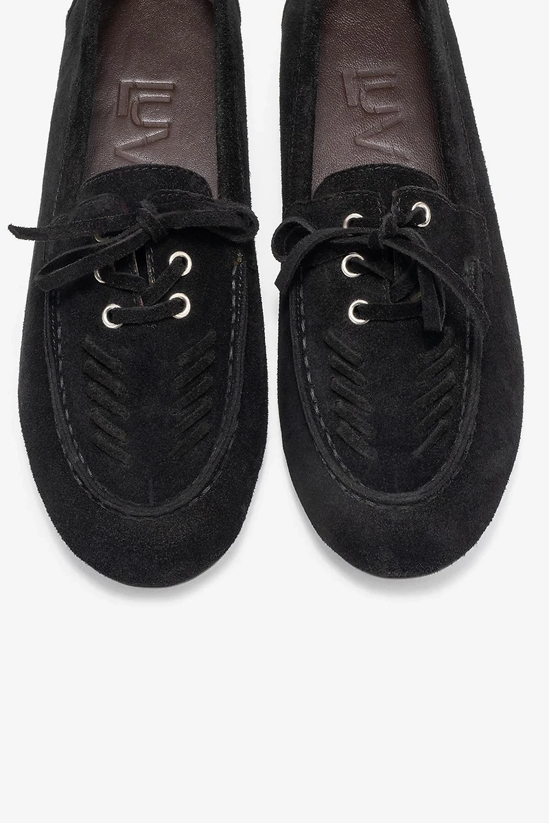 Forever & Always Womens Lorven Leather Lace Up Loafer