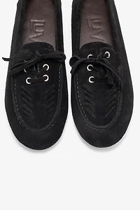 Forever & Always Womens Lorven Leather Lace Up Loafer