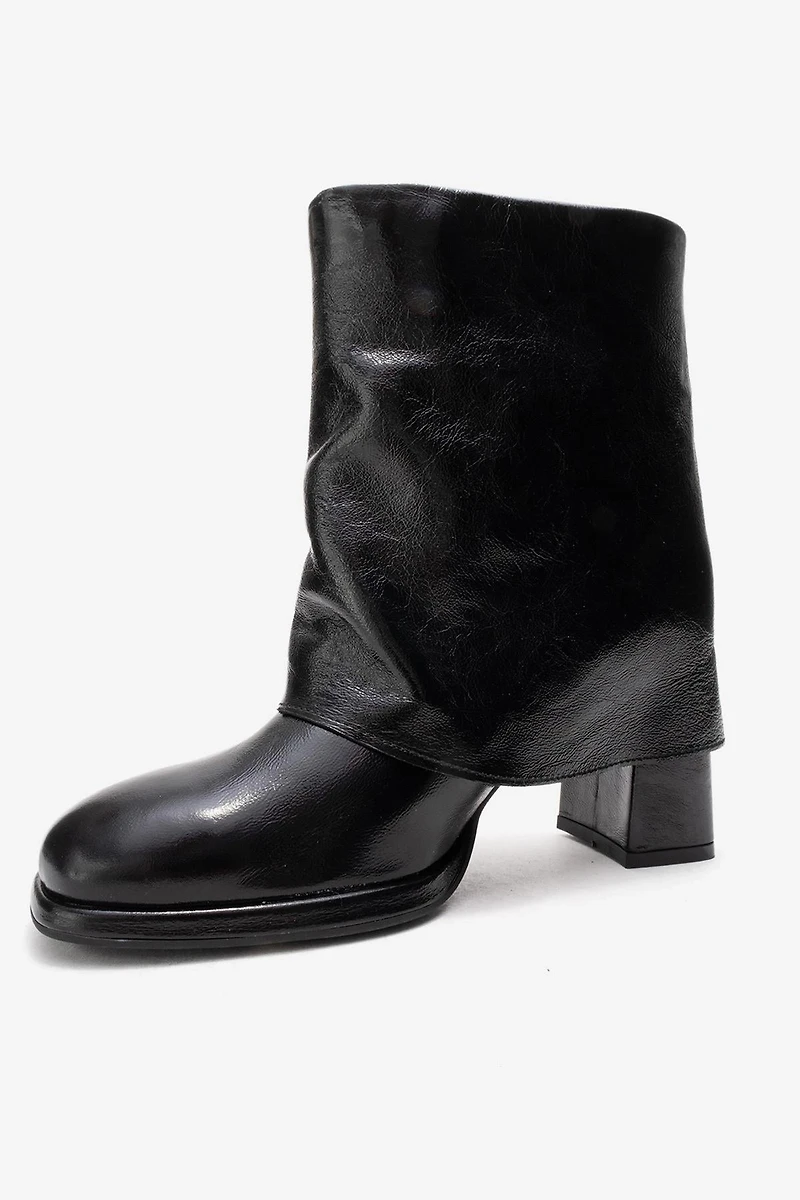 Forever & Always Womens Lore Leather Block Heel Boots