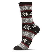MeMoi Women's Soft Snowflake Fair Isle Cashmere Blend Crew Socks