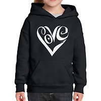 LA Pop Art Girls Word Hoodie - Script Love Heart