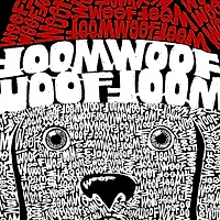 LA Pop Art Men's Cotton/Poly Blend Word T-Shirt - Christmas Peeking Dog