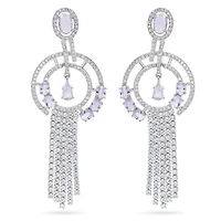 AGP PARIS Womens Geometric Purple Chain Drop Earrings
