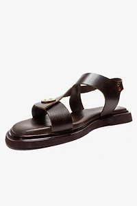 Forever & Always Womens Quella Leather Buckle Sandals