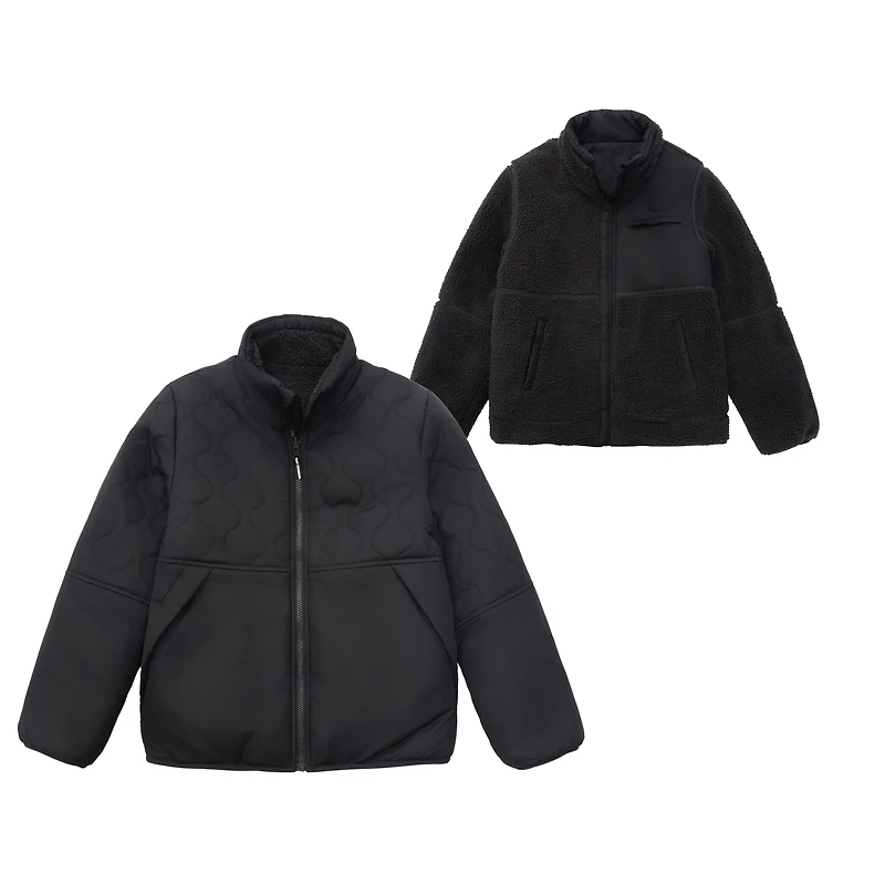Rokka&Rolla Little & Big Kid Boys Reversible Puffer Fleece Jacket
