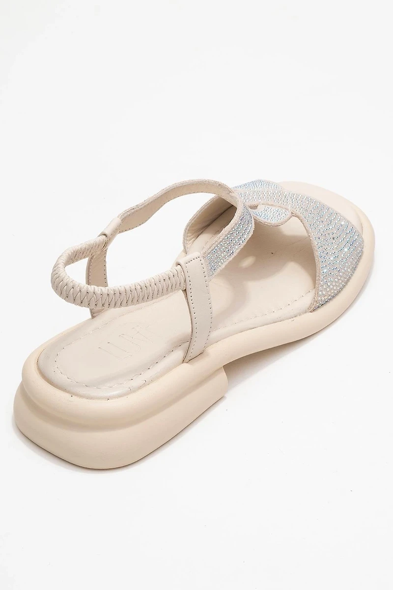 Forever & Always Womens Sieglinde Embellished Leather Sandals