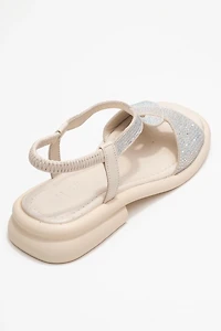 Forever & Always Womens Sieglinde Embellished Leather Sandals