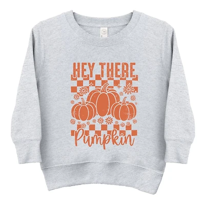 The Juniper Shop - Toddler Graphic Sweatshirt Hey There Pumpkin Checkered