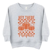 The Juniper Shop - Toddler Graphic Sweatshirt Hey There Pumpkin Checkered