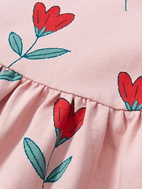 MyKids-USA Spring And Summer Baby Girls Pink Short Sleeves Flowers Collection Dress