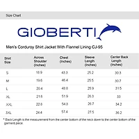 Gioberti Men's 100% Cotton Extremely Soft Corduroy Shirt Jacket with Flannel Lining