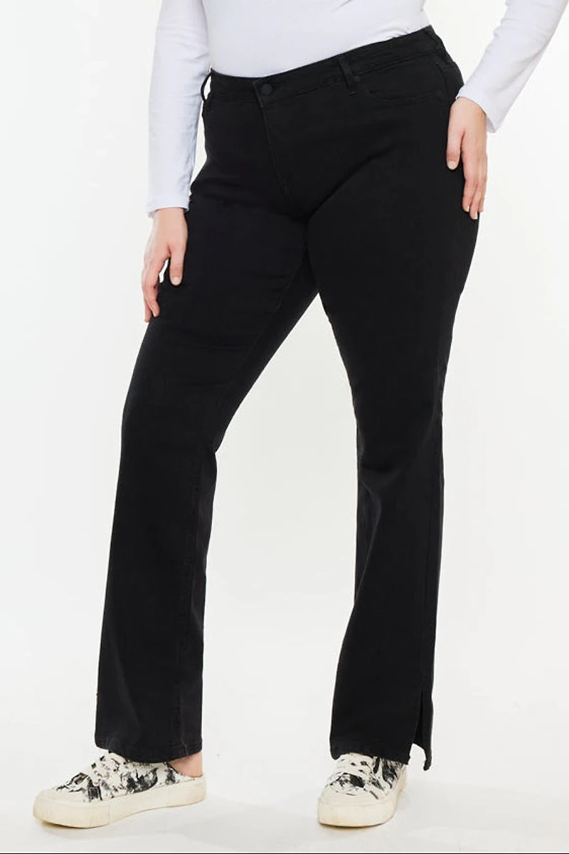 Kancan Women's Plus Mid Rise Bootcut Jeans Erin