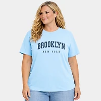 Simply Sage Market - Brooklyn New York Women's Plus Sized Garment Dyed Graphic T-Shirt