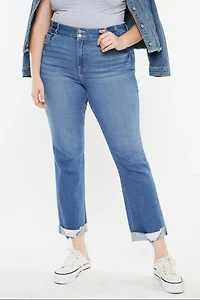 KanCan Women's Plus Essentials High Rise Slim Straight Leg Jeans Esme
